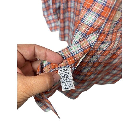 Ralph Lauren Shirt Mens Large Orange Checks Plaid Button‎ Down Pony Logo Blake - Picture 6 of 12